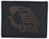 Men's Cowhide Leather USA Flag Eagle Logo RFID Bifold Wallet /53HTC Eagle Flag